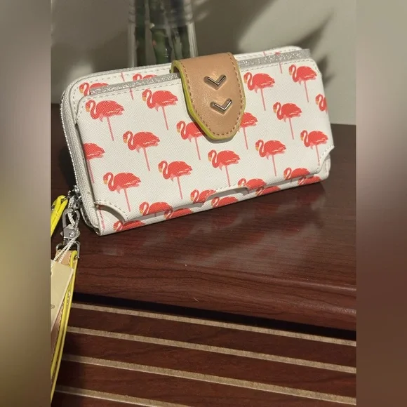 Madison West flamingo wallet/ wristlet with cell phone holder new with tags - Picture 12 of 14